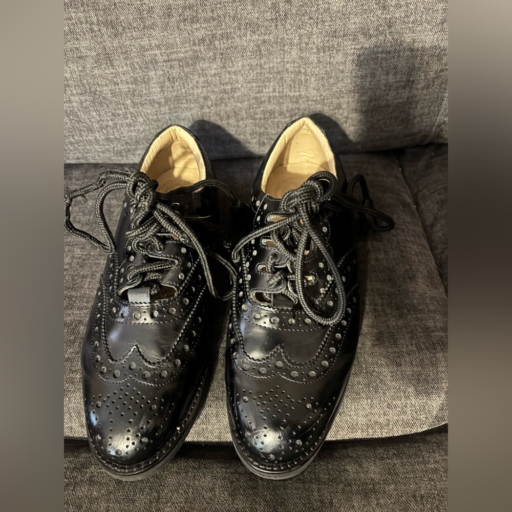 Unisex Ghillie Brogues Black Scottish Dress Shoes